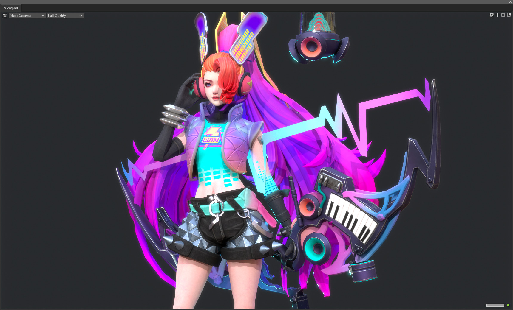 Electronic girl Low-poly 3D model_6