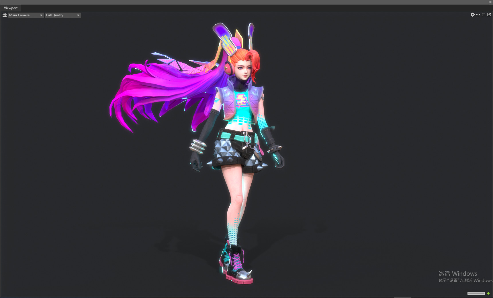 Electronic girl Low-poly 3D model_12