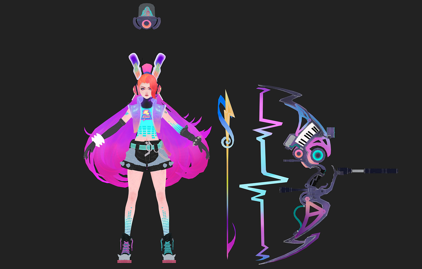 Electronic girl Low-poly 3D model_23