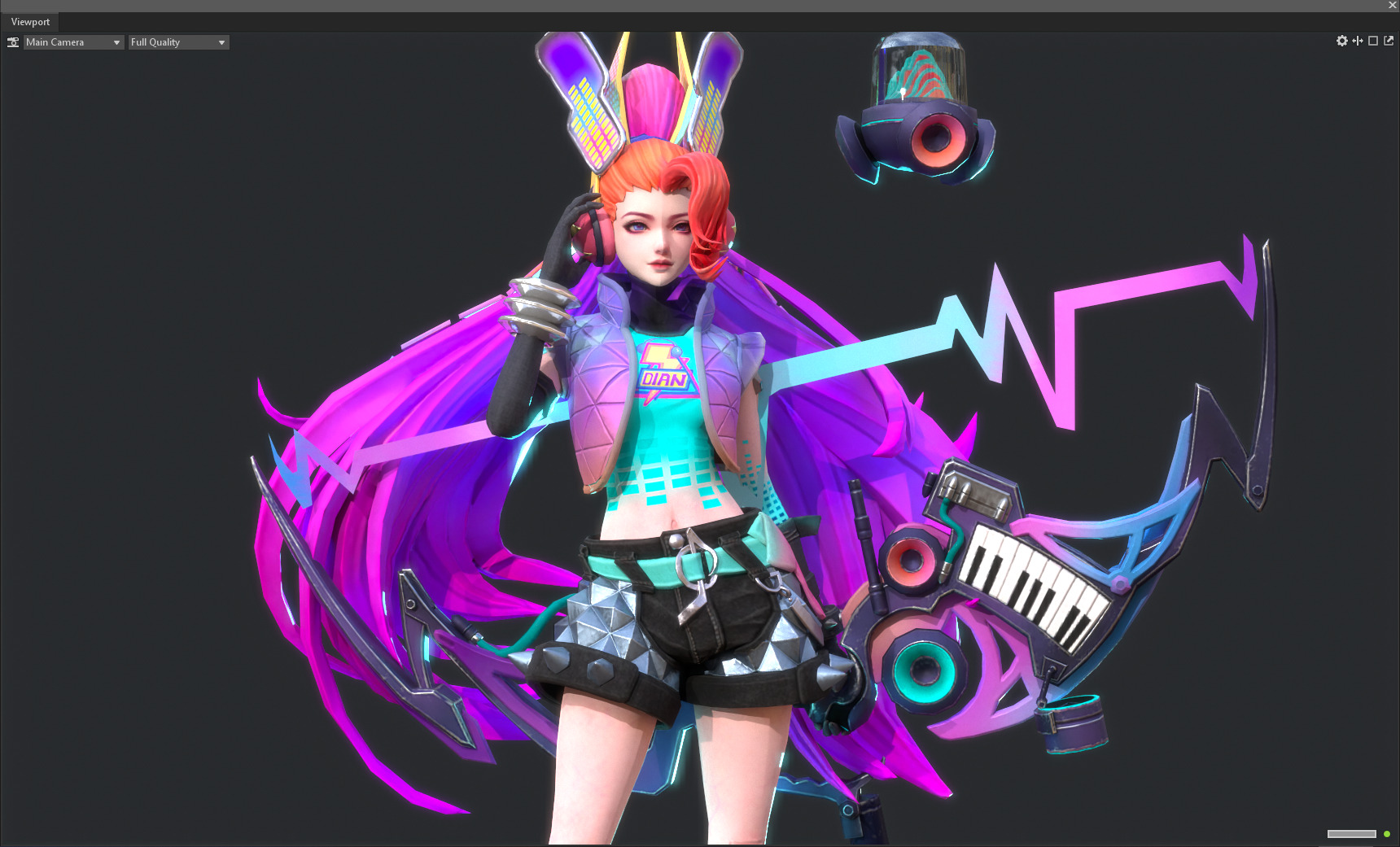 Electronic girl Low-poly 3D model_7