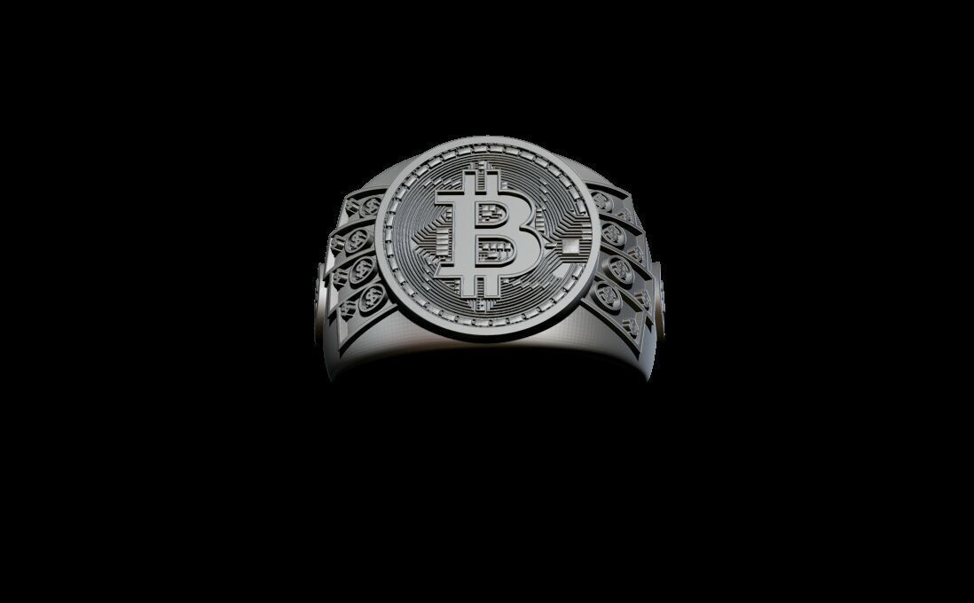 Bitcoin ring 3D print model_1