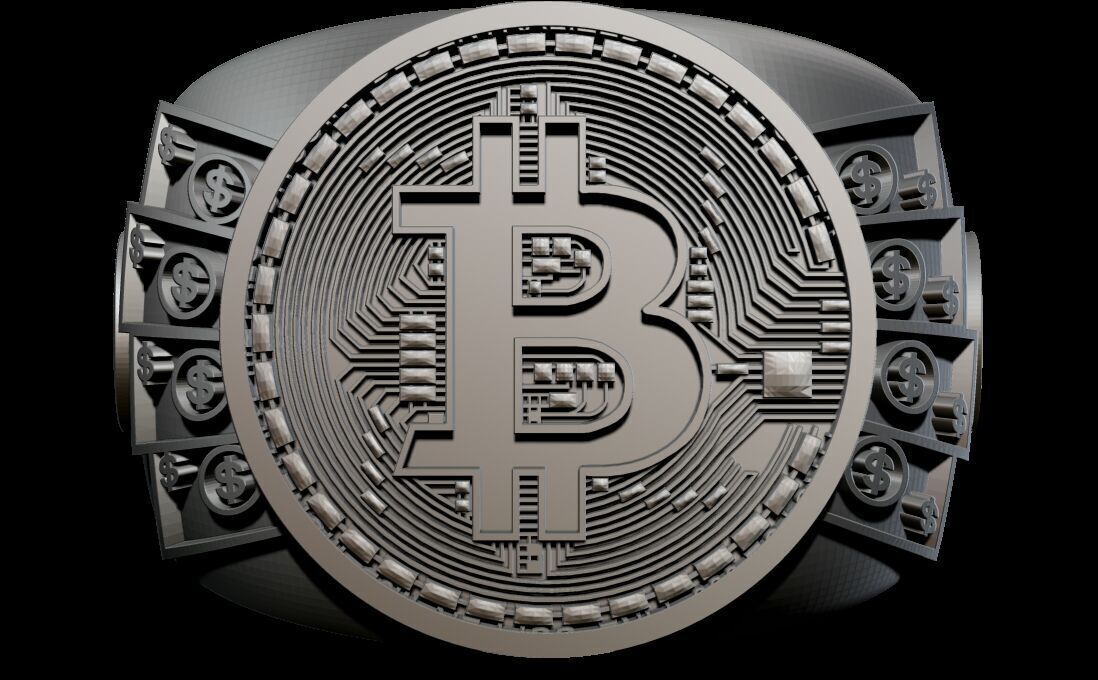 Bitcoin ring 3D print model_4