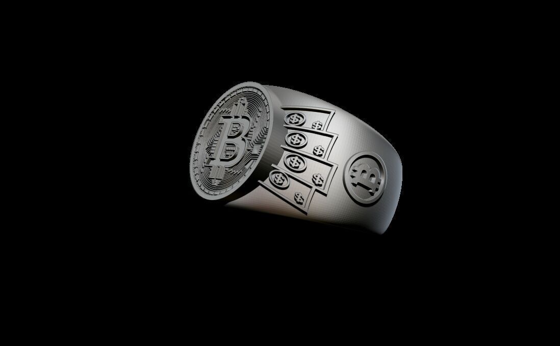 Bitcoin ring 3D print model_2
