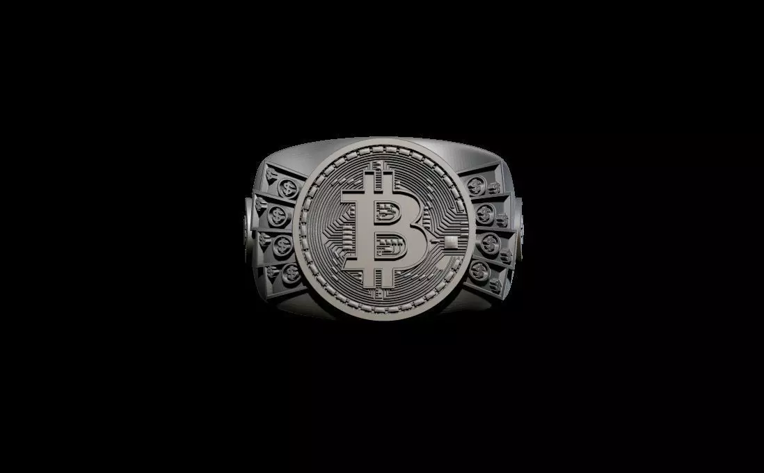 Bitcoin ring 3D print model_0
