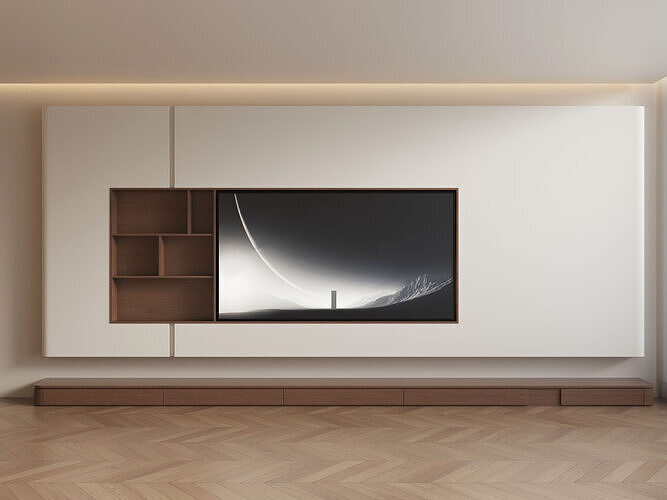 The television background wall 3D model