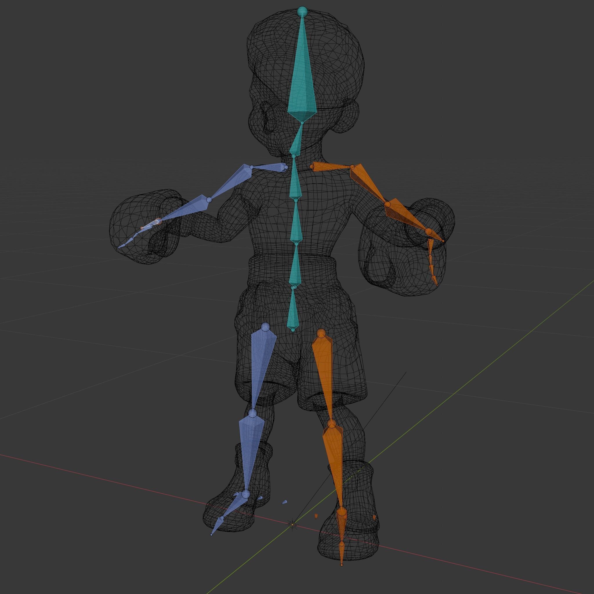 Animated Boxing Kid Model Rigged and Ready for Games Low-poly 3D model_7