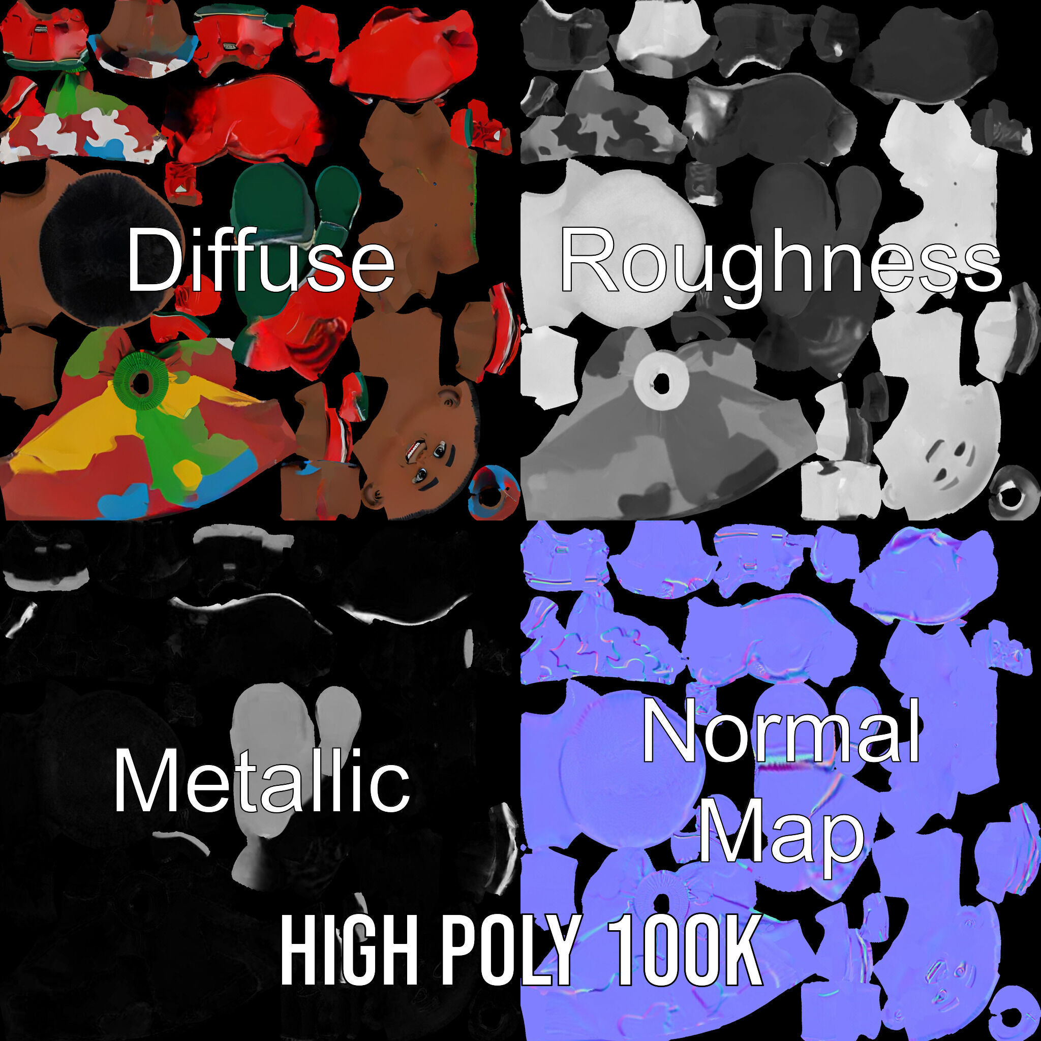 Animated Boxing Kid Model Rigged and Ready for Games Low-poly 3D model_4