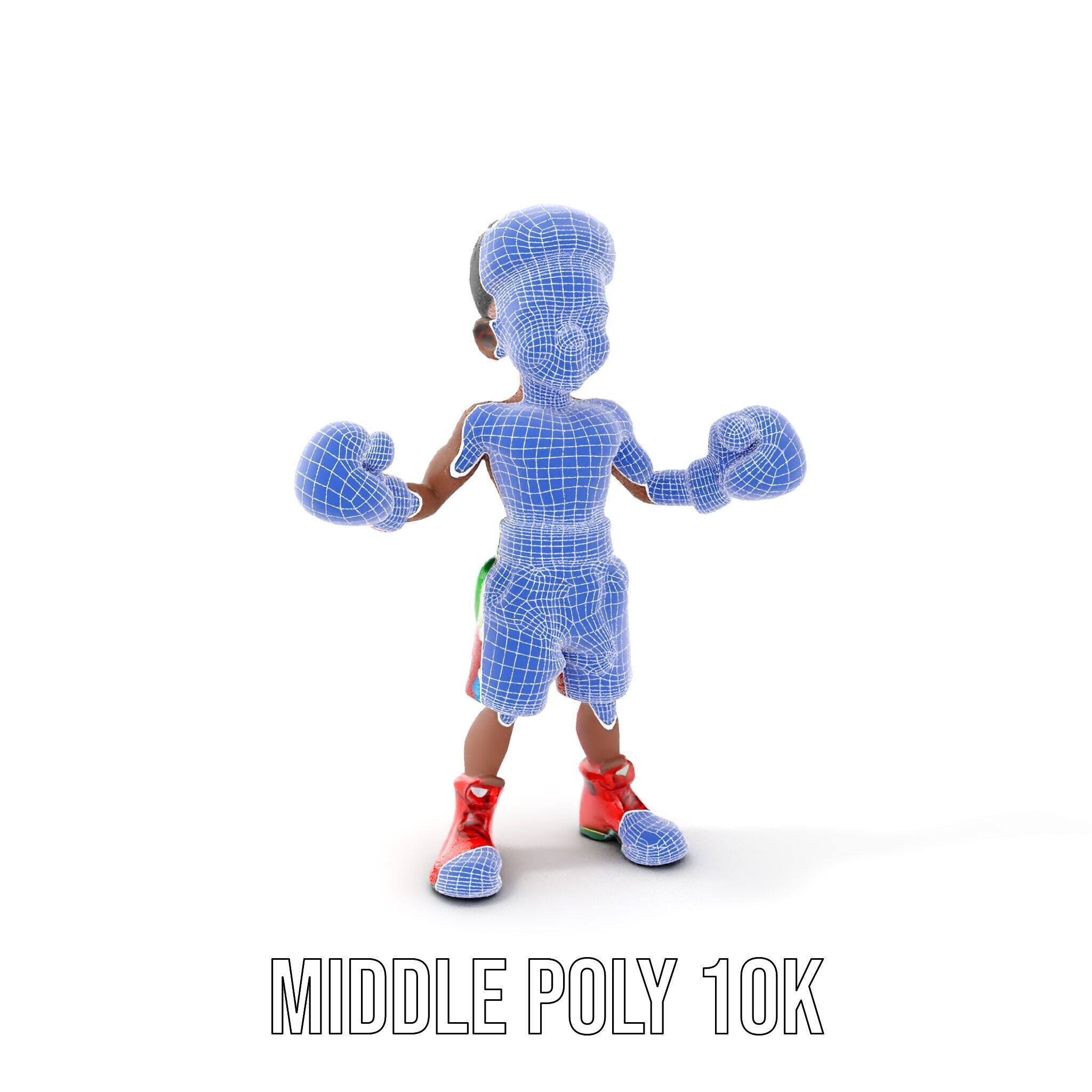 Animated Boxing Kid Model Rigged and Ready for Games Low-poly 3D model_27