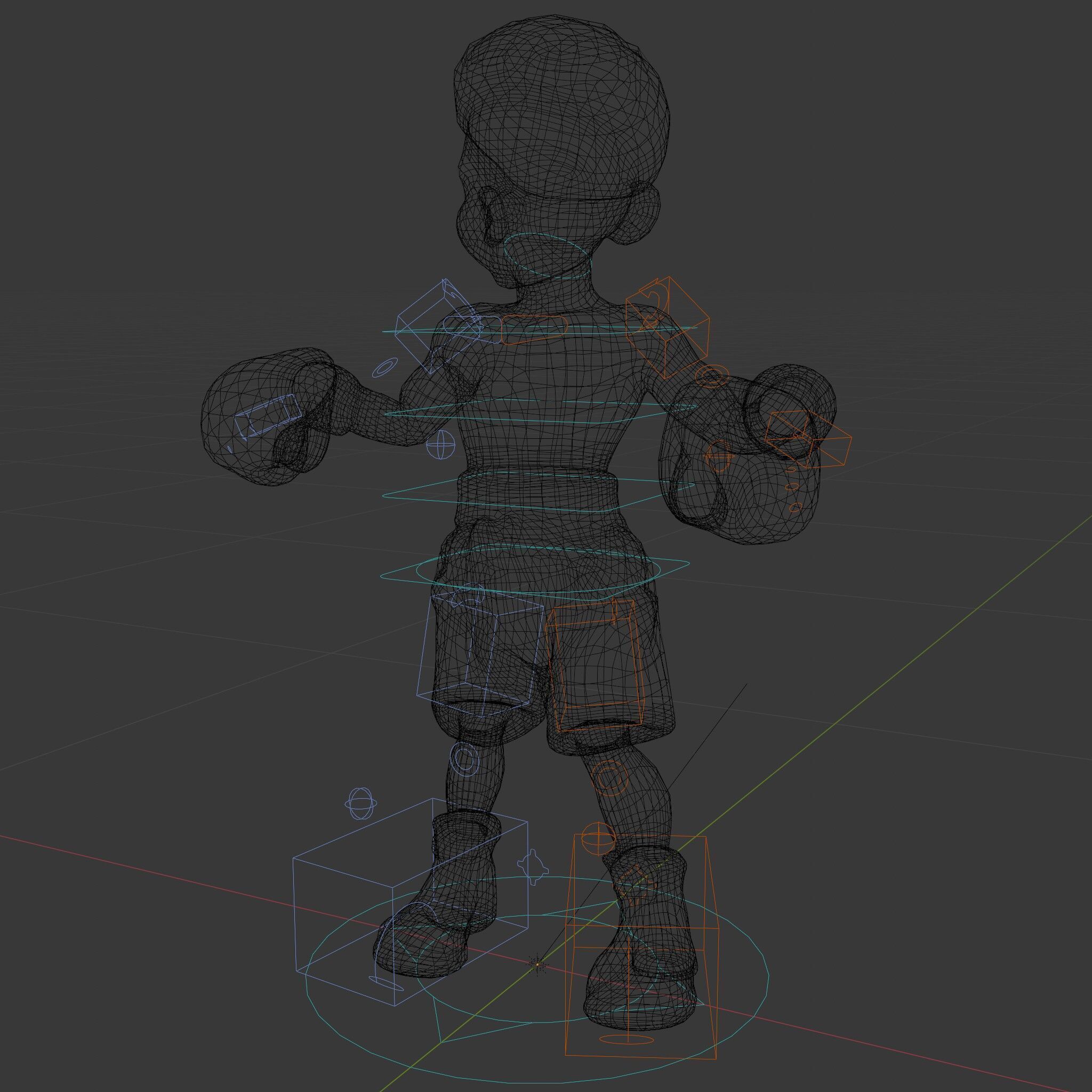 Animated Boxing Kid Model Rigged and Ready for Games Low-poly 3D model_10