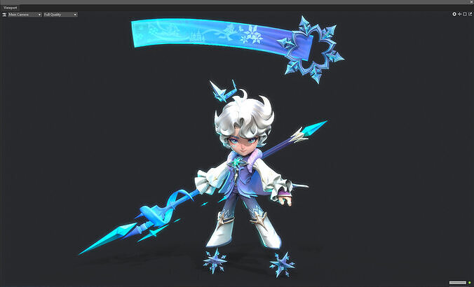 Ice and Snow Prince Nezha Low-poly 3D model