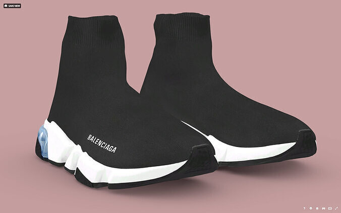 balenciaga trainers Sock shoes Low-poly 3D model