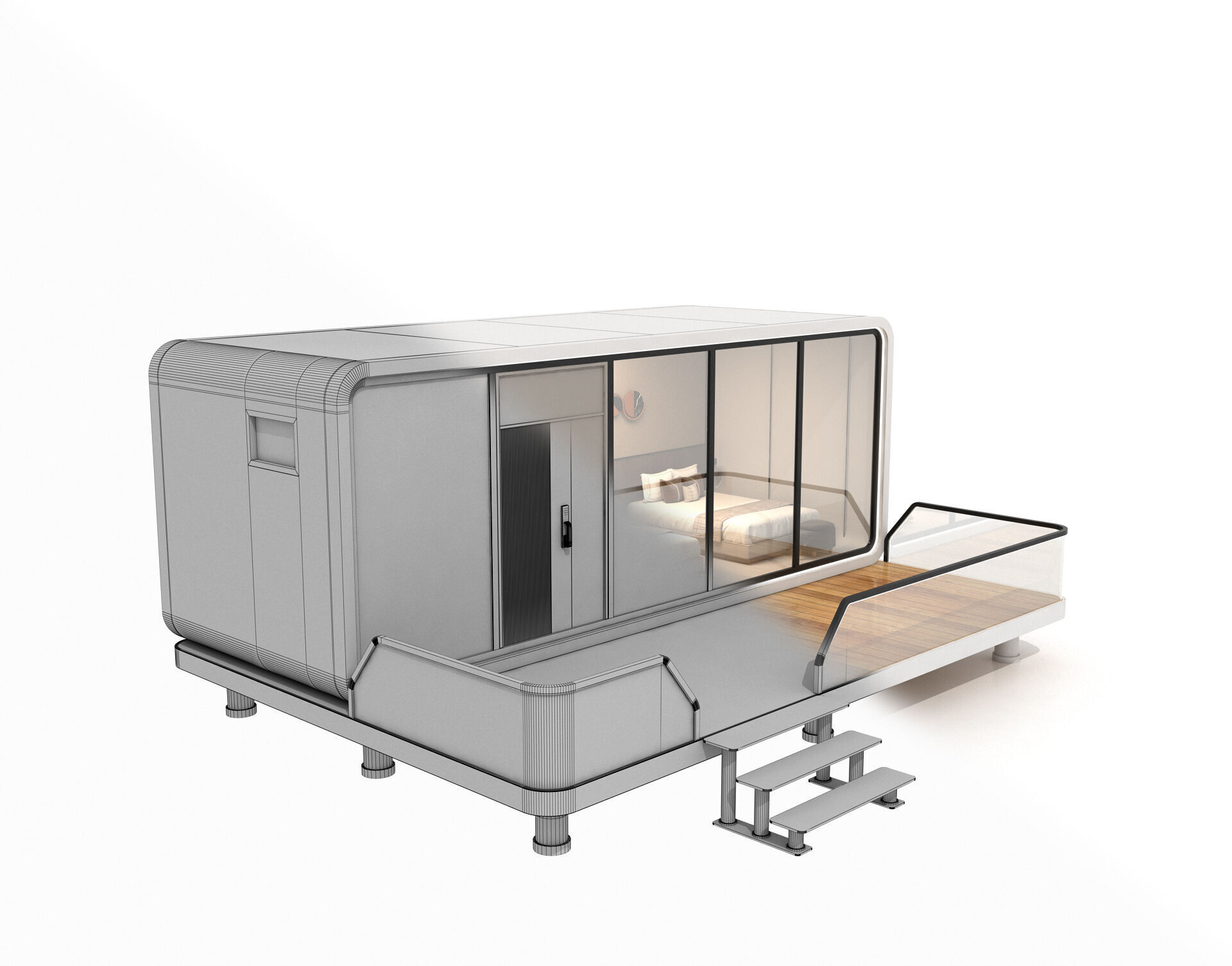 Space Cabin Homestay 3D model_6