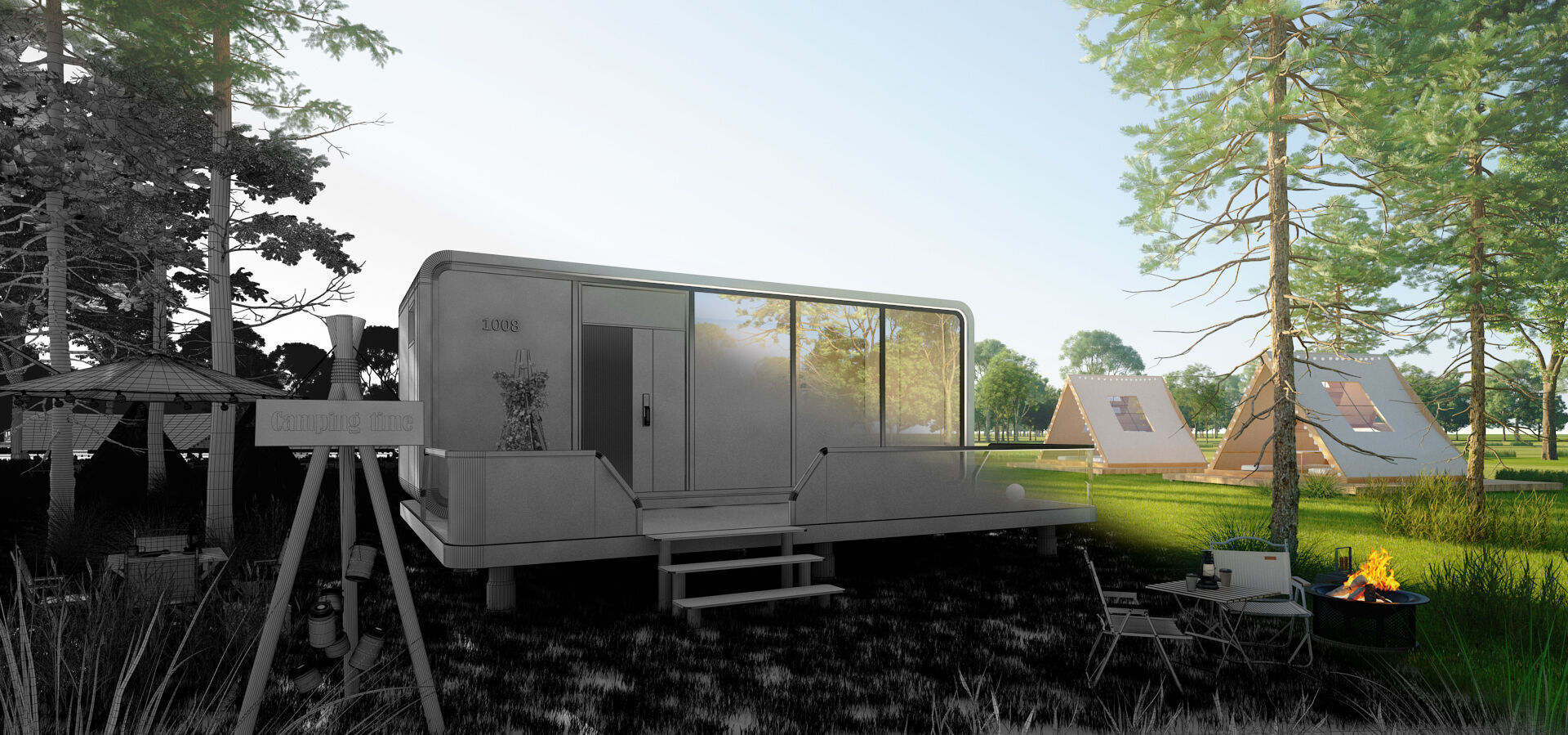 Space Cabin Homestay 3D model_1