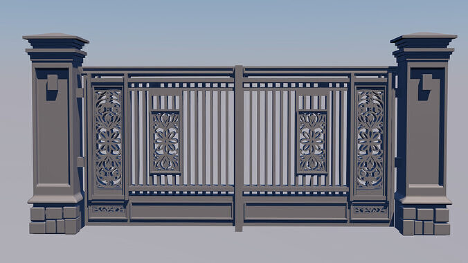 Modern Sliding Garage Gate Minimalist 3D print model