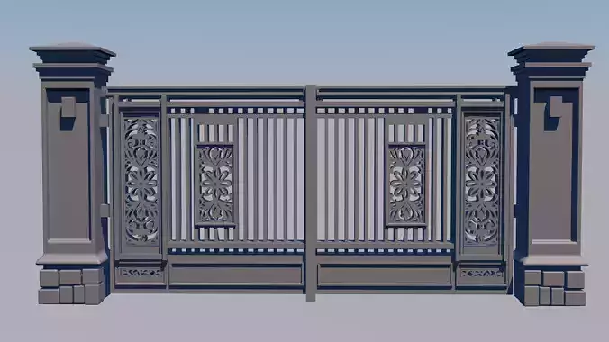 Modern Sliding Garage Gate Minimalist 3D print model