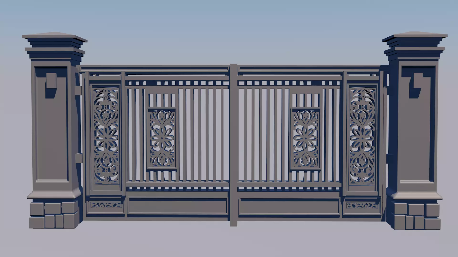 Modern Sliding Garage Gate Minimalist 3D print model