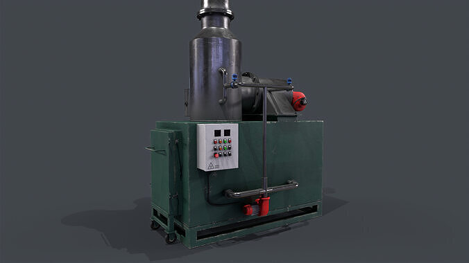 Medical Incinerator Low-poly 3D model
