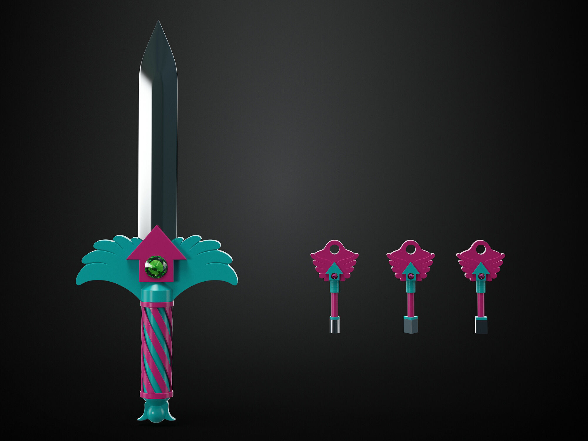 Squid Game season 3 knife and key  3D model_1