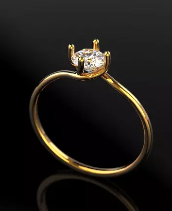 Simple Diamond Ring Free 3D print model