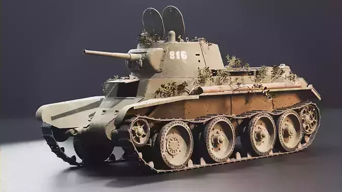 BT-7 - WW2 Soviet Light Tank Low-poly 3D model