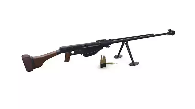 PTRS-41 Anti-tank Rifle Low-poly PBR Low-poly 3D model