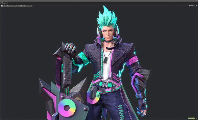 Future swordsman Low-poly 3D model