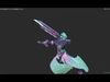 Future swordsman Low-poly 3D model_2