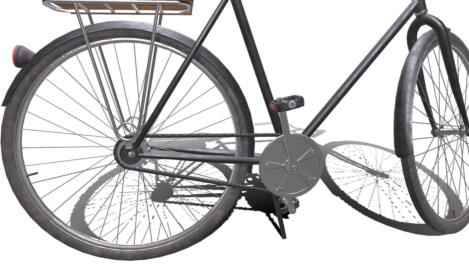 Old Bicycle Low-poly PBR Low-poly 3D model_14