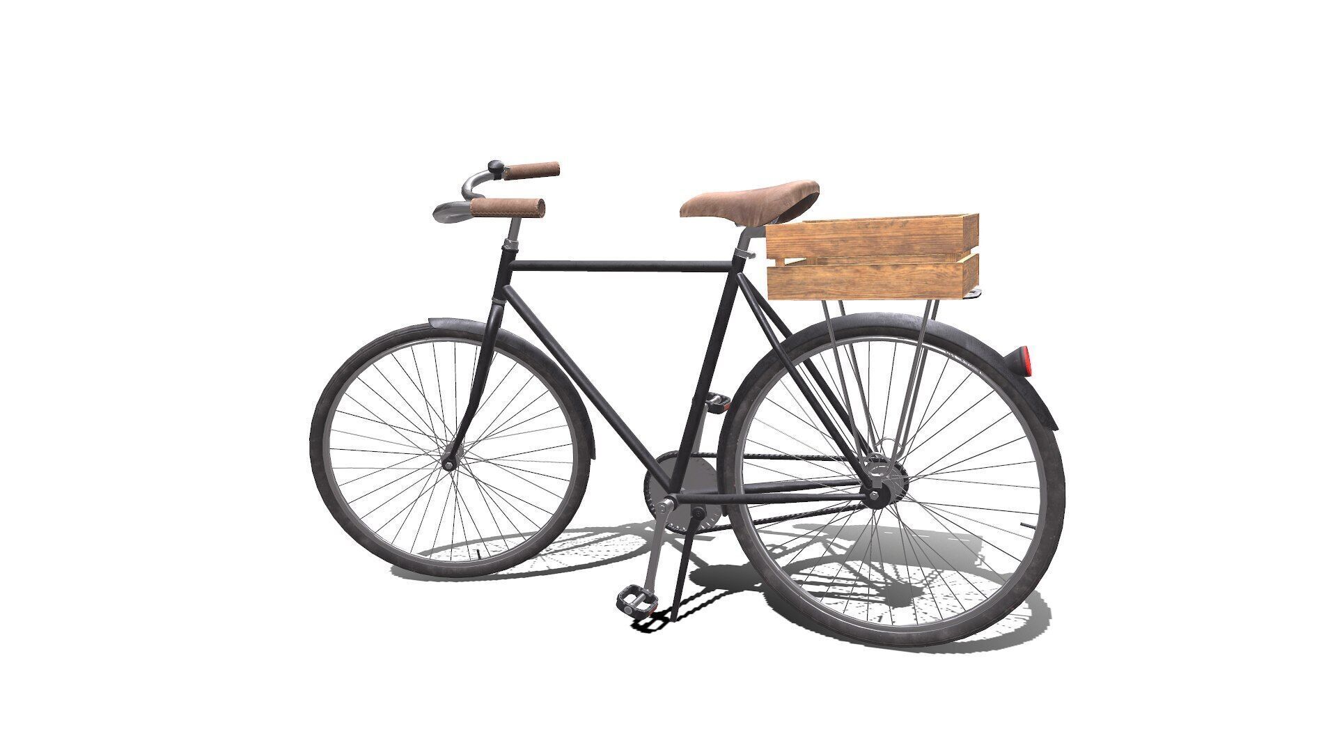 Old Bicycle Low-poly PBR Low-poly 3D model_4