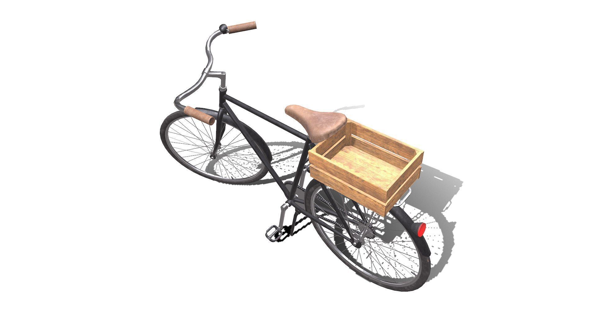 Old Bicycle Low-poly PBR Low-poly 3D model_5