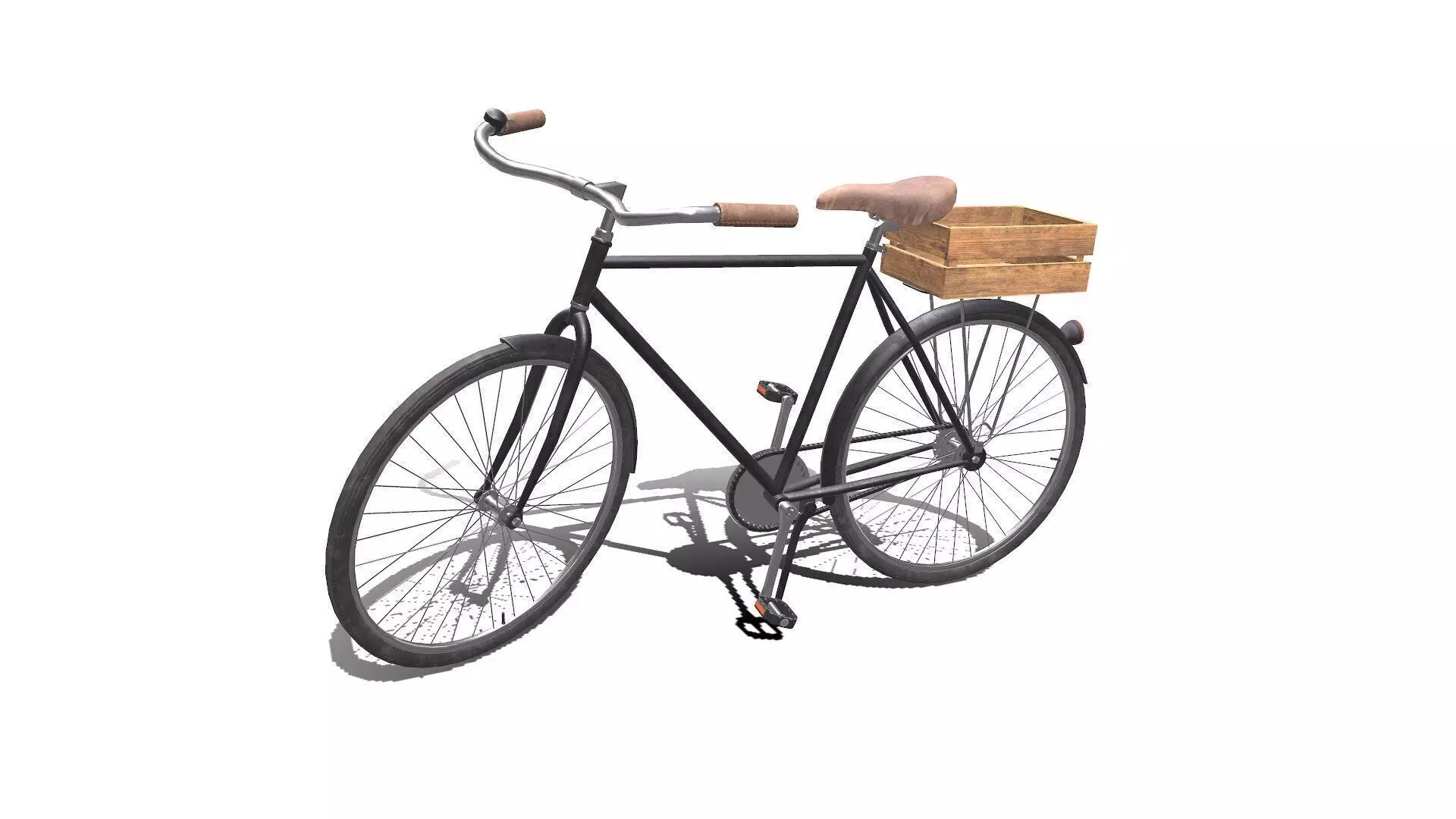 Old Bicycle Low-poly PBR Low-poly 3D model_0