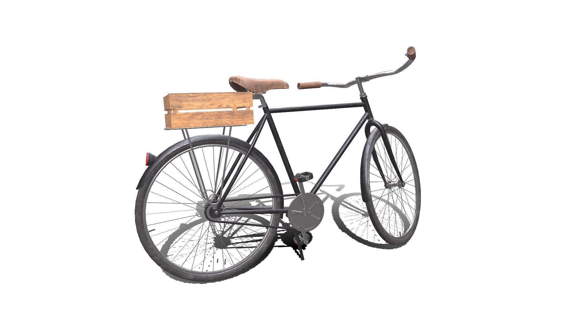 Old Bicycle Low-poly PBR Low-poly 3D model_7