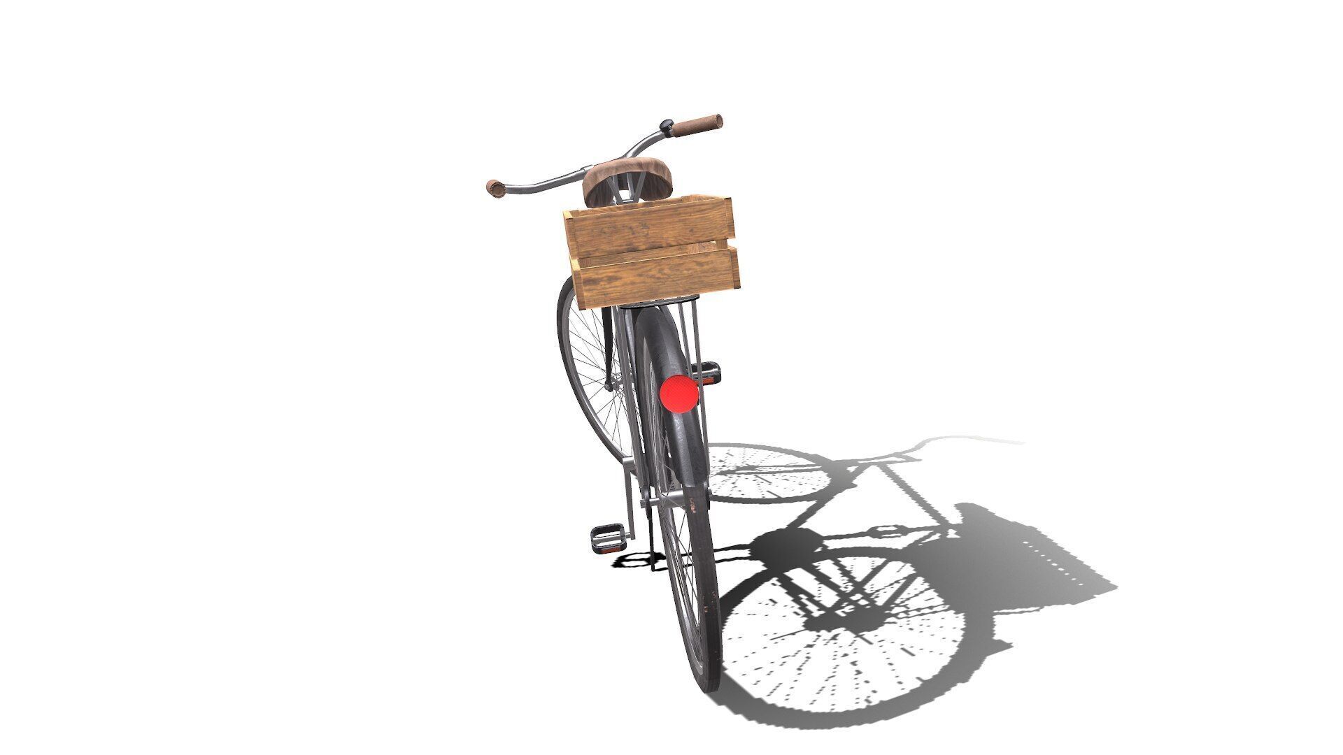Old Bicycle Low-poly PBR Low-poly 3D model_6