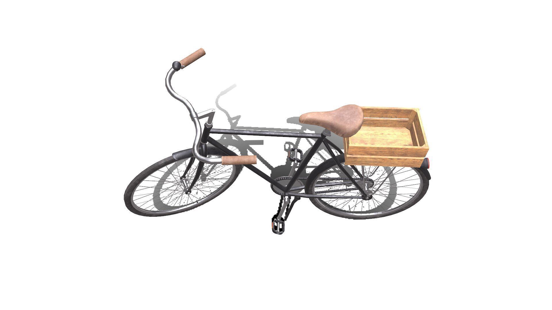 Old Bicycle Low-poly PBR Low-poly 3D model_3