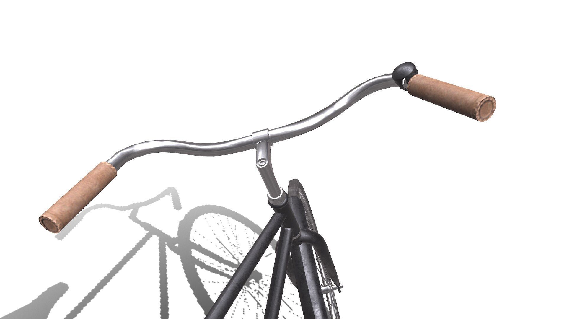 Old Bicycle Low-poly PBR Low-poly 3D model_13