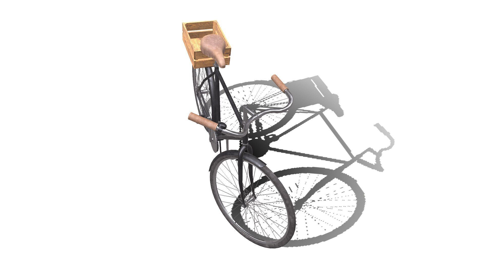 Old Bicycle Low-poly PBR Low-poly 3D model_11