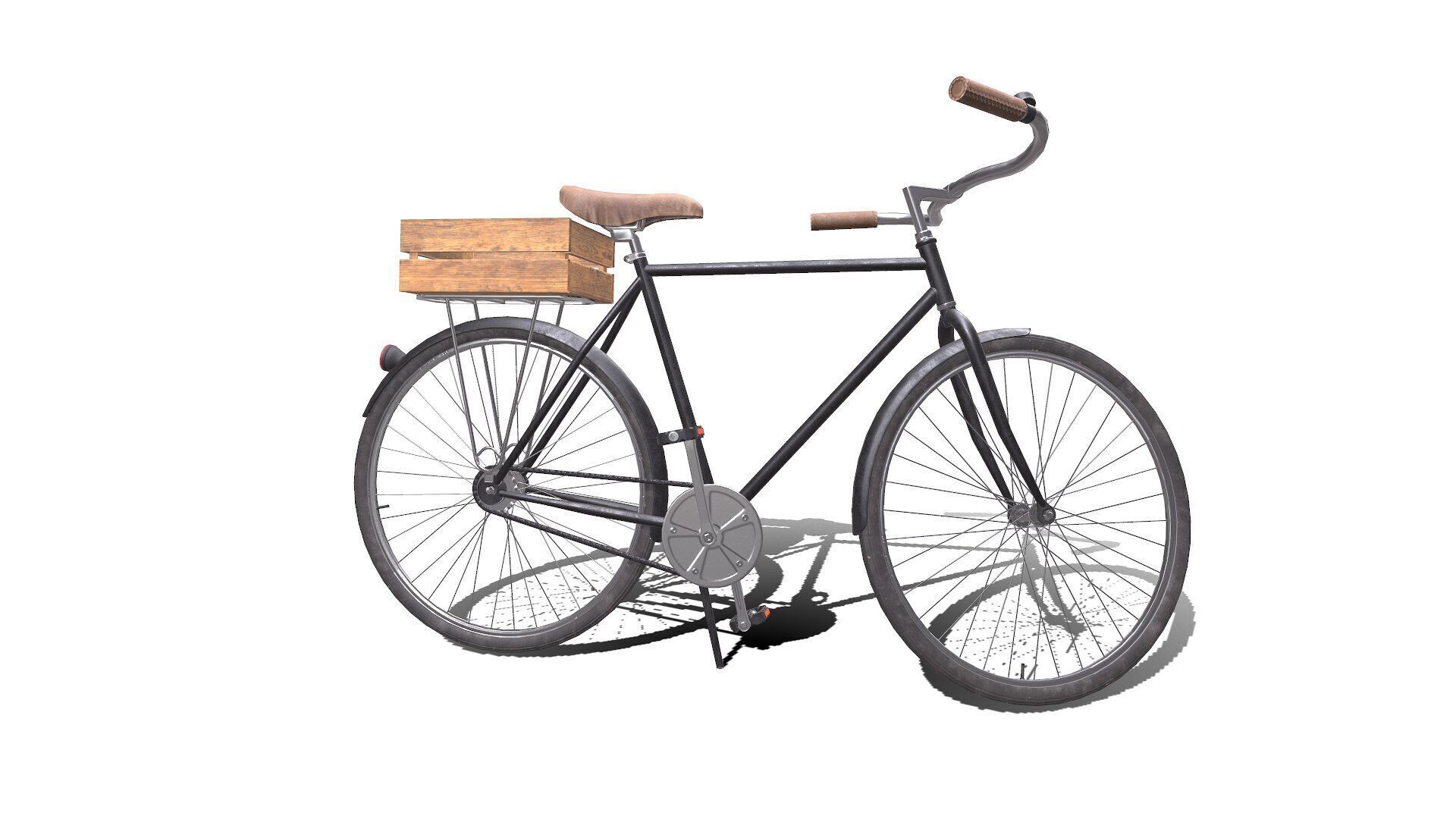 Old Bicycle Low-poly PBR Low-poly 3D model_9