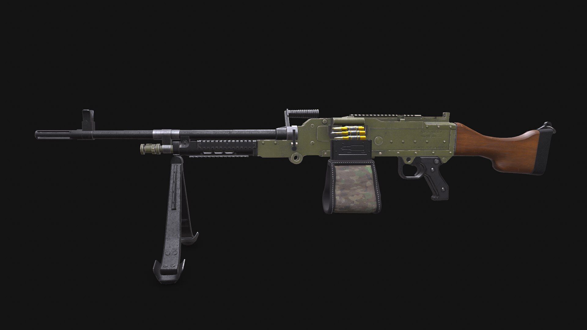 KSP 58 Machine Gun Low-poly PBR Low-poly 3D model_4