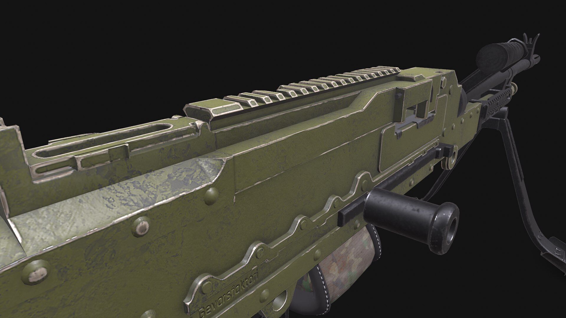 KSP 58 Machine Gun Low-poly PBR Low-poly 3D model_14