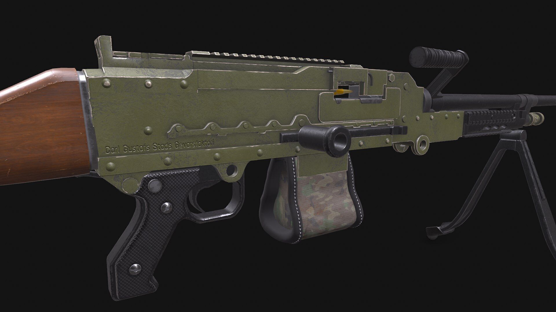 KSP 58 Machine Gun Low-poly PBR Low-poly 3D model_12