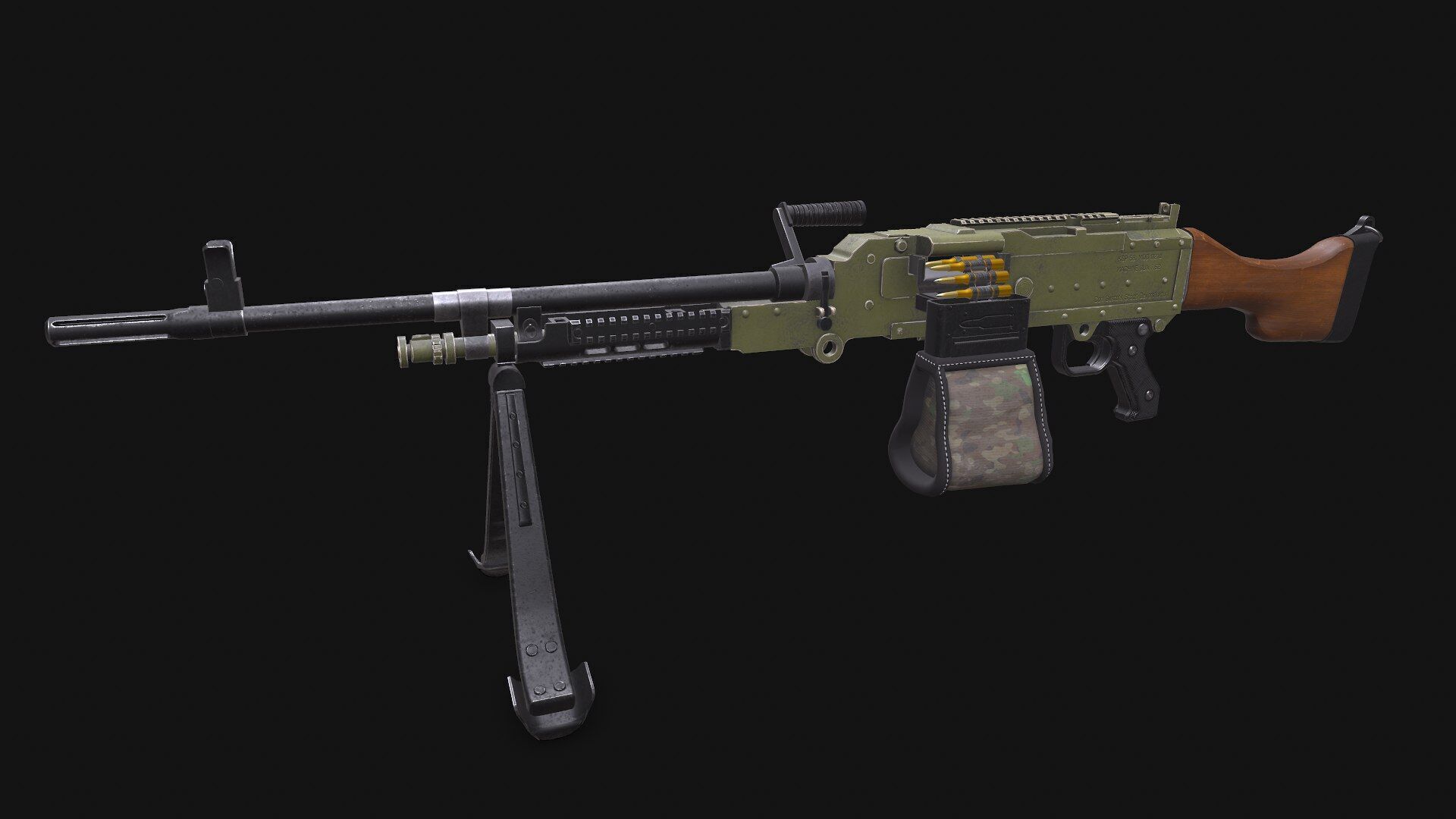 KSP 58 Machine Gun Low-poly PBR Low-poly 3D model_3