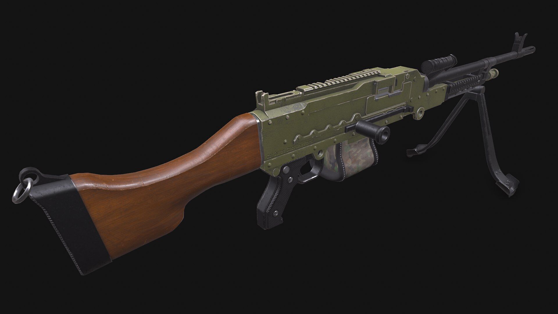 KSP 58 Machine Gun Low-poly PBR Low-poly 3D model_10