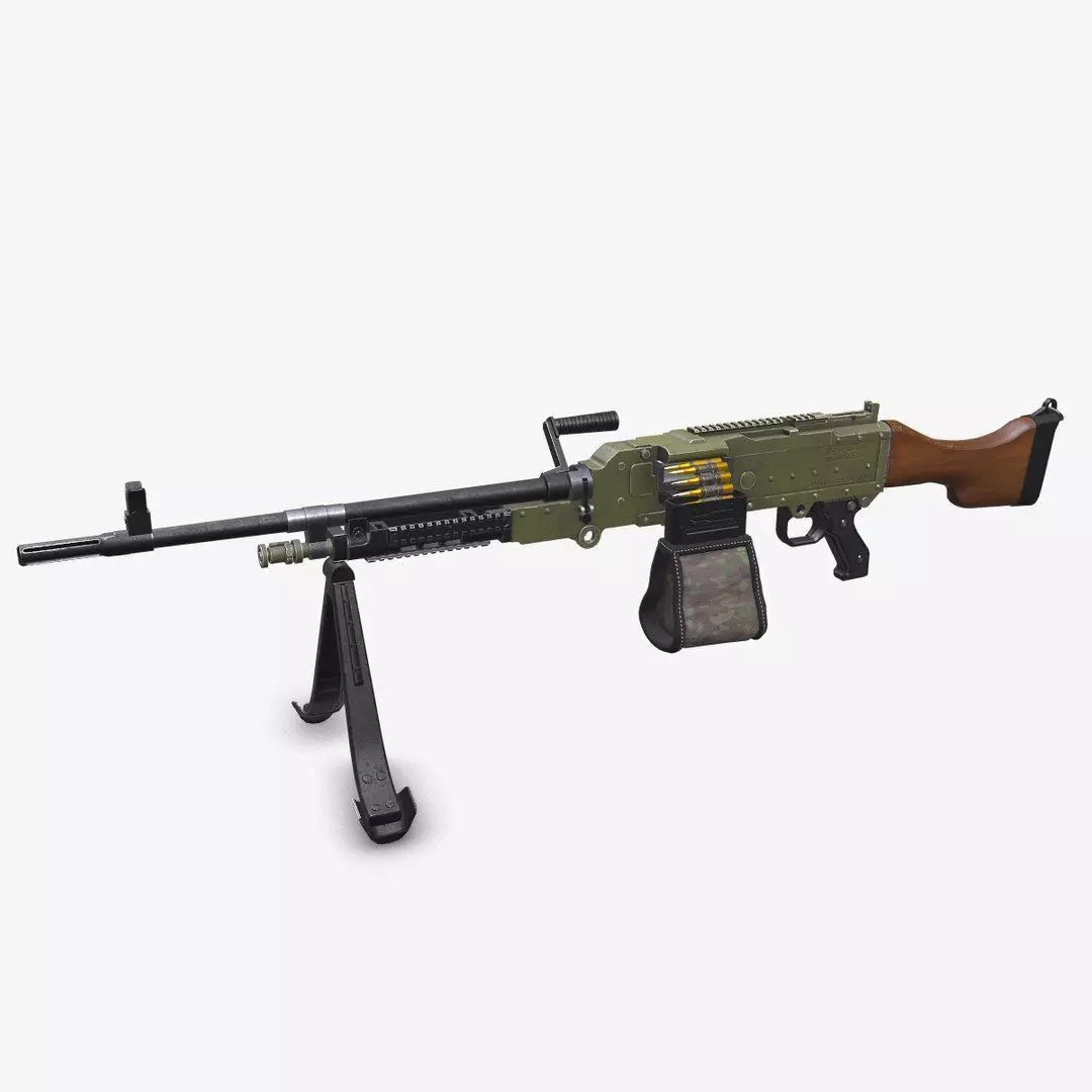 KSP 58 Machine Gun Low-poly PBR Low-poly 3D model_0