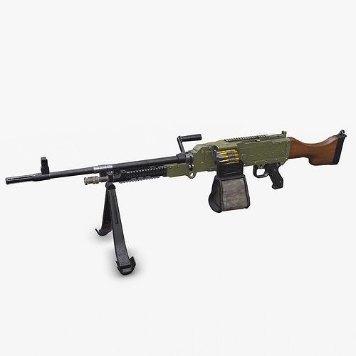 KSP 58 Machine Gun Low-poly PBR Low-poly 3D model