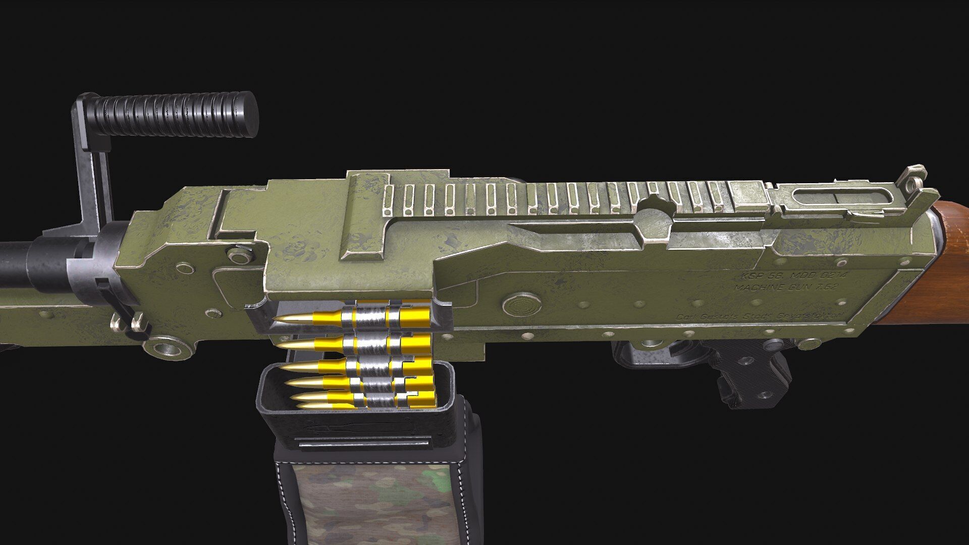 KSP 58 Machine Gun Low-poly PBR Low-poly 3D model_24