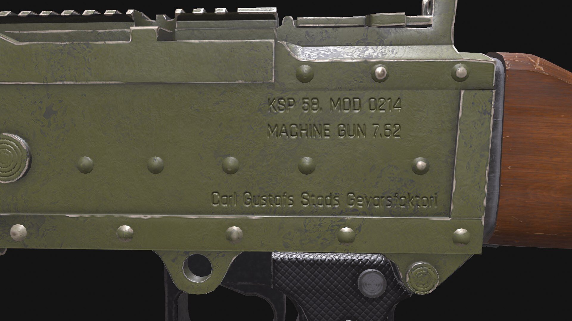 KSP 58 Machine Gun Low-poly PBR Low-poly 3D model_20