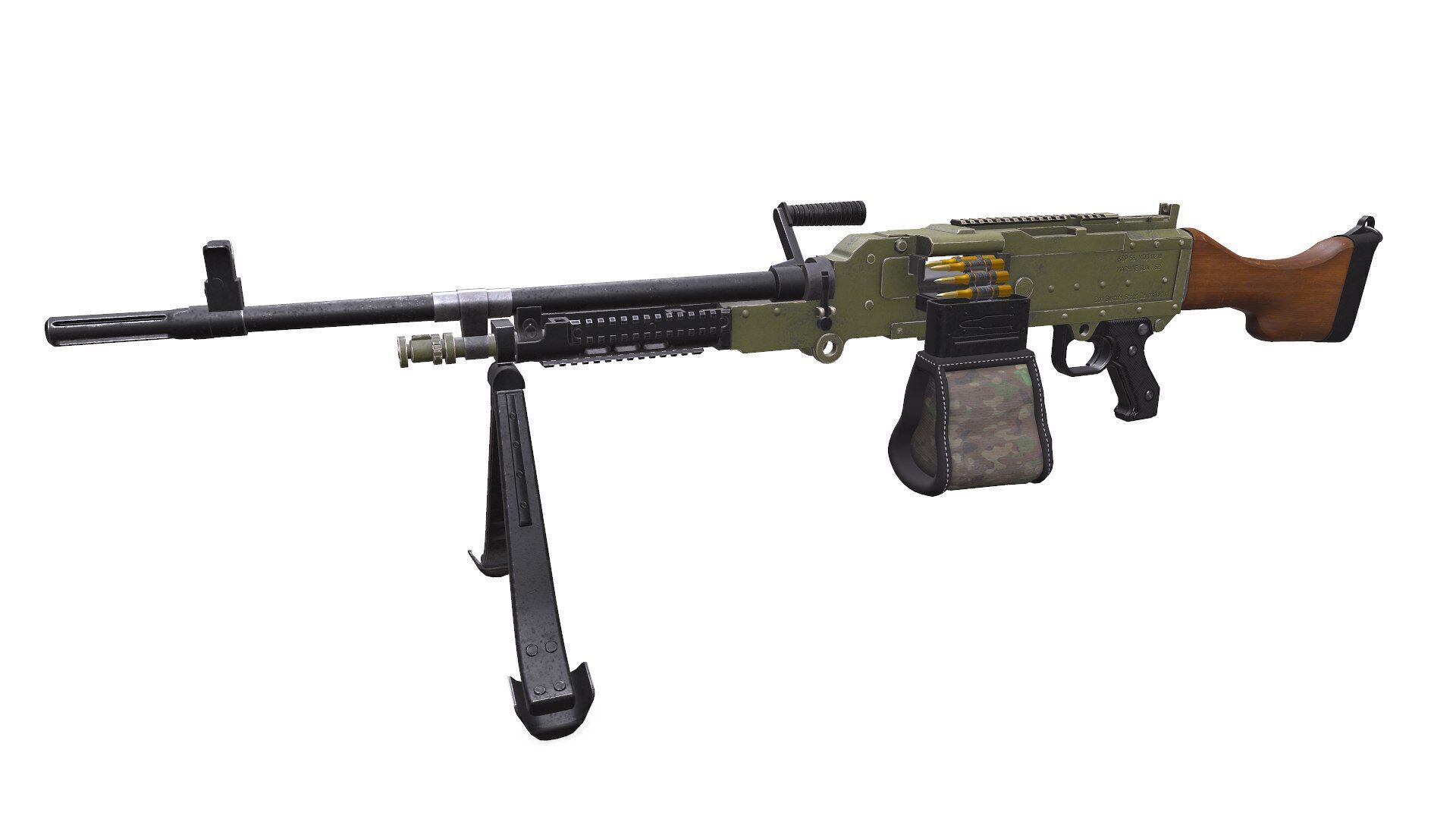 KSP 58 Machine Gun Low-poly PBR Low-poly 3D model_2