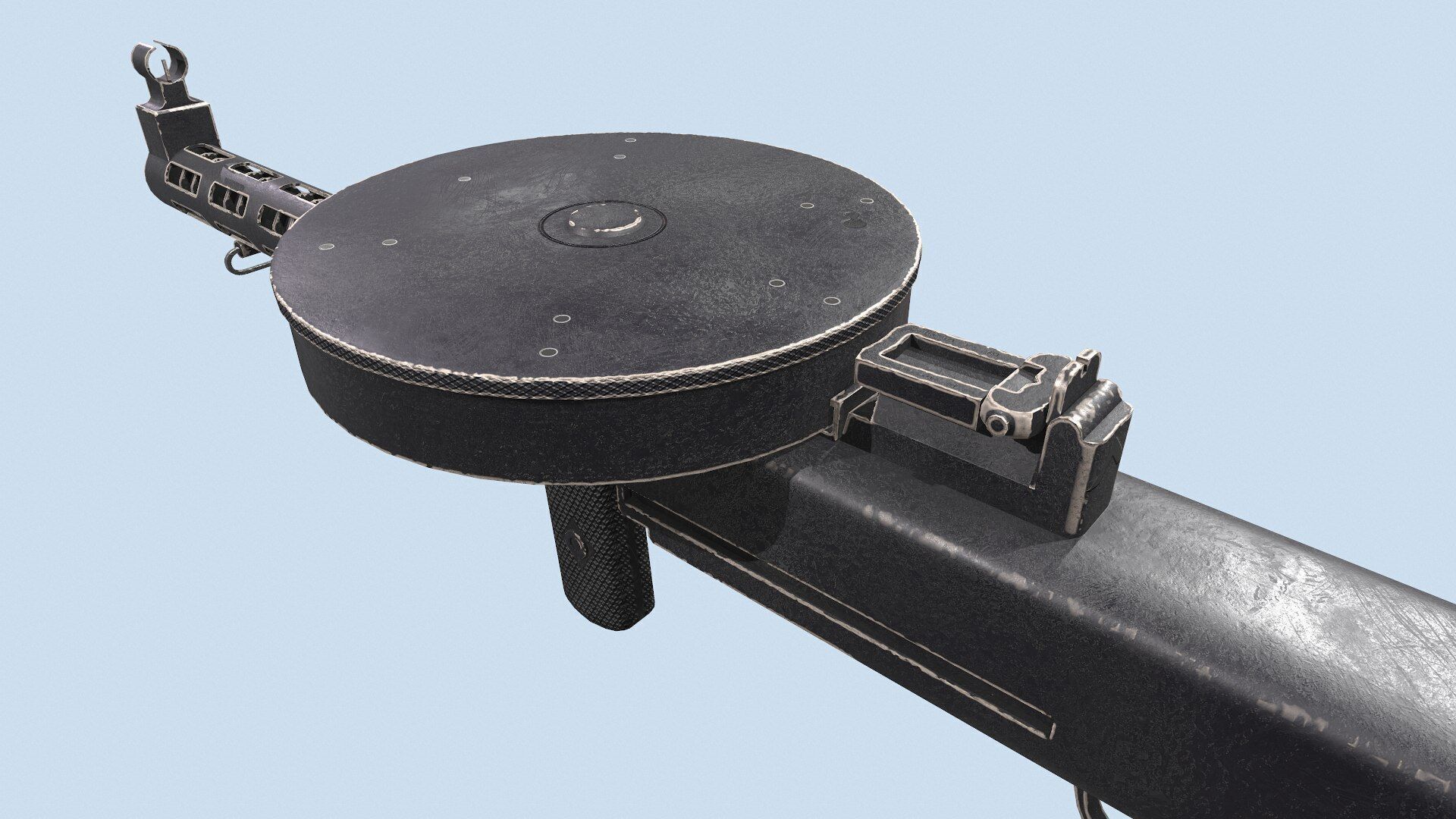 Degtyaryov PPD-30 Submachine Gun Low-poly PBR Low-poly 3D model_11