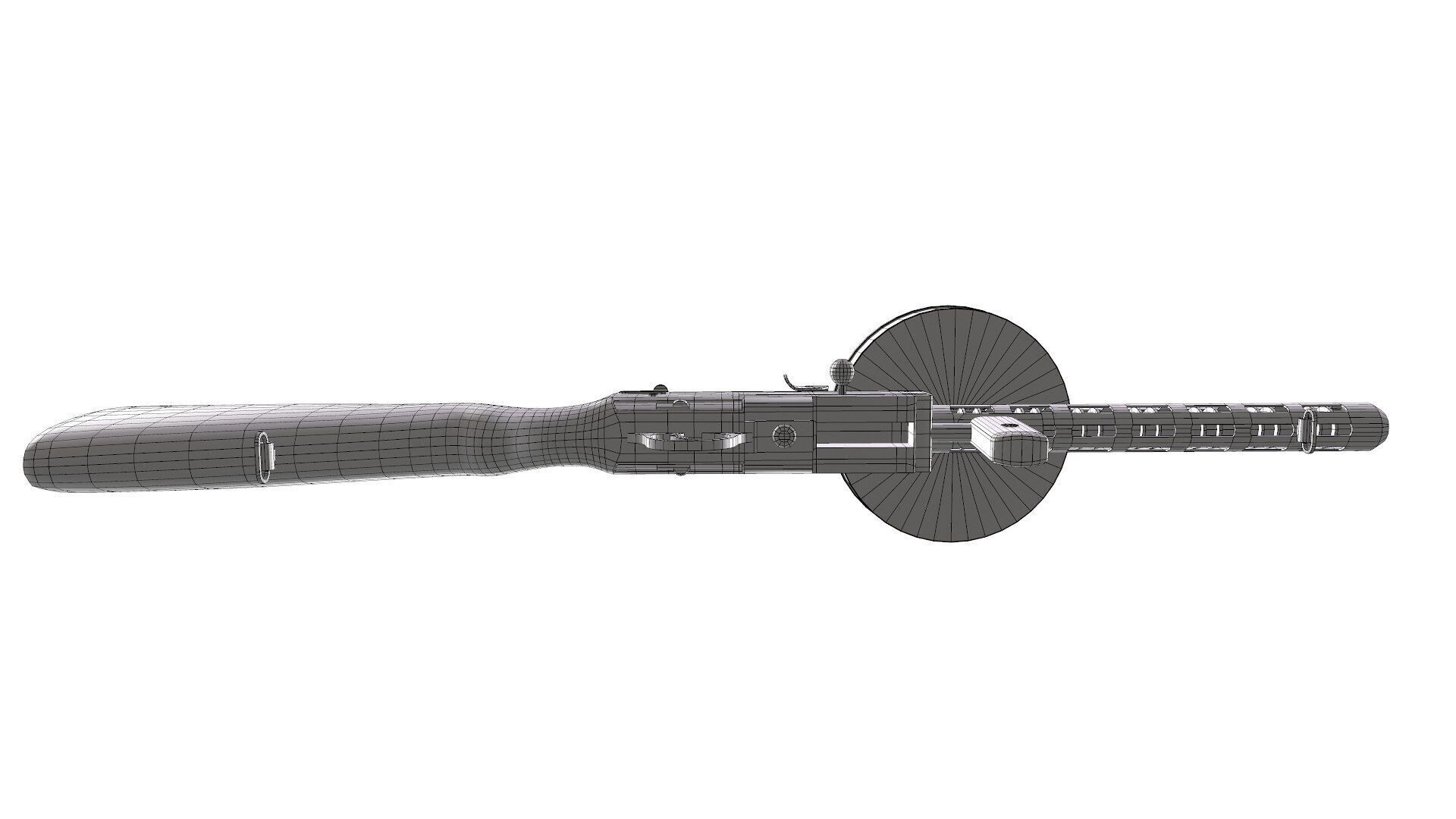 Degtyaryov PPD-30 Submachine Gun Low-poly PBR Low-poly 3D model_29