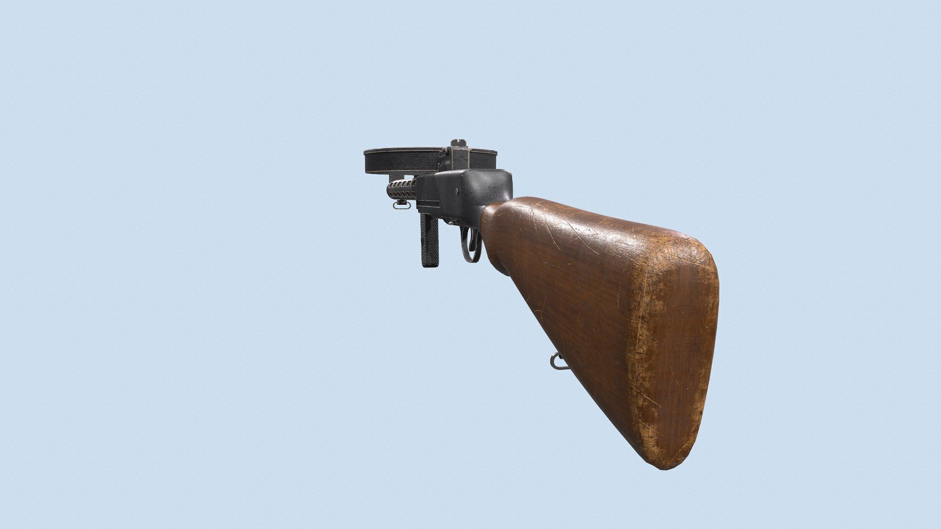 Degtyaryov PPD-30 Submachine Gun Low-poly PBR Low-poly 3D model_18